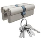 Refurb Smith & Locke 1 Star 6-Pin Euro Double Cylinder Locks 40-45 (85mm) Silver 2 Pack
