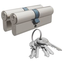 Refurb Smith & Locke 1 Star 6-Pin Euro Double Cylinder Locks 40-45 (85mm) Silver 2 Pack