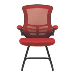 Nautilus Designs Luna Medium Back Cantilever/Visitor Chair Red