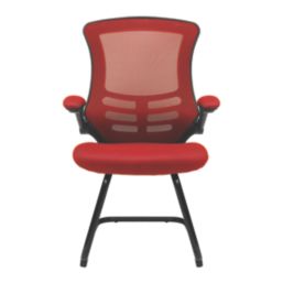 Nautilus Designs Luna Medium Back Cantilever/Visitor Chair Red