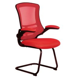 Nautilus Designs Luna Medium Back Cantilever/Visitor Chair Red