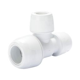 Hep2O  Plastic Push-Fit Reducing Keyless Tee 22mm x 15mm x 15mm