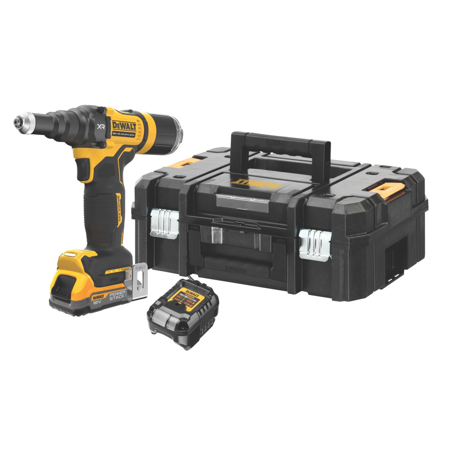 DeWalt DCF403E1T-GB 18V 1 x 1.7Ah Li-Ion PowerStack Brushless Cordless Riveter (393RL)