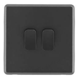 Arlec  10A 2-Gang 2-Way Light Switch  Charcoal