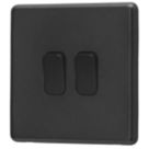 Arlec  10A 2-Gang 2-Way Light Switch  Charcoal