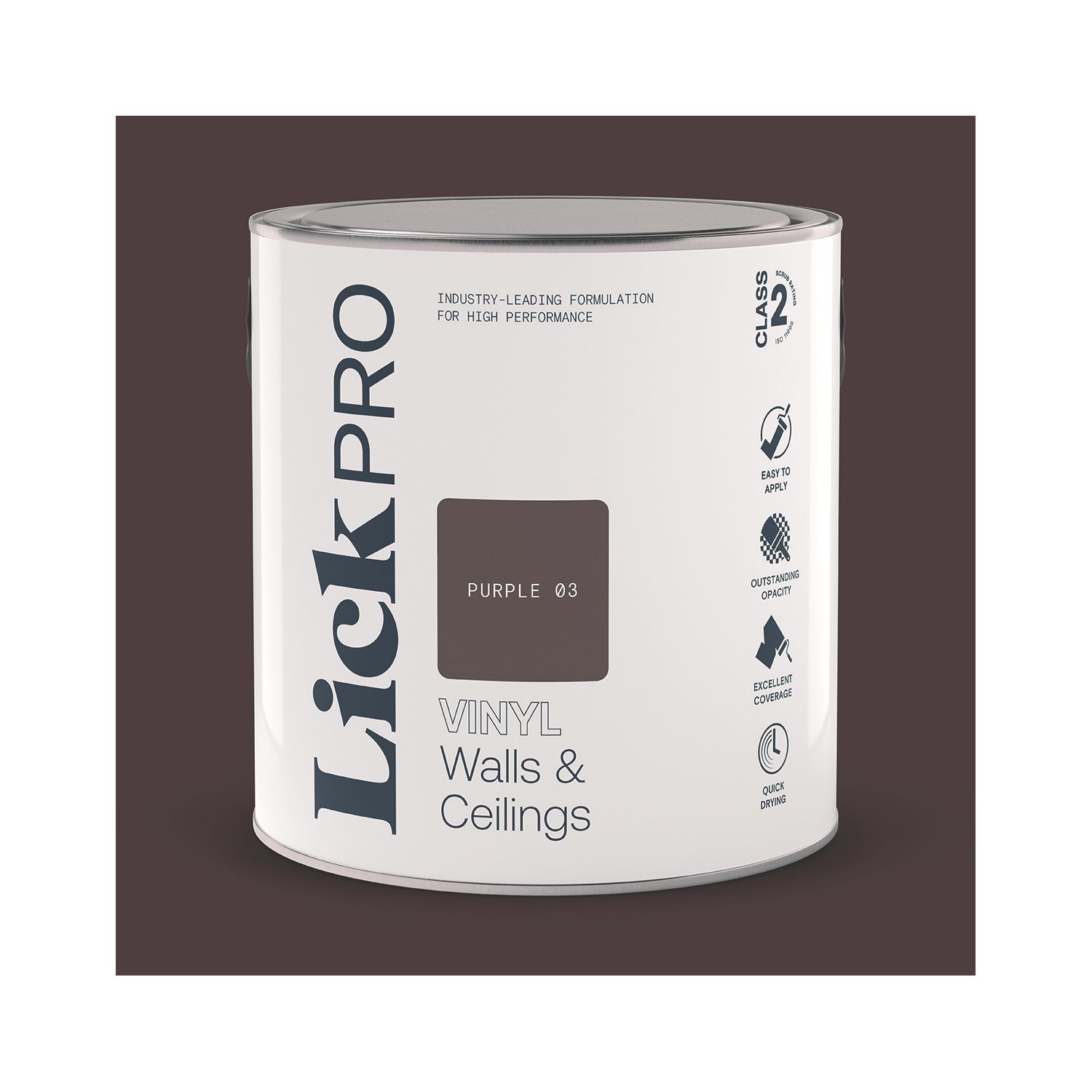 LickPro 2.5Ltr Purple 03 Vinyl Matt Emulsion Paint (393TM)