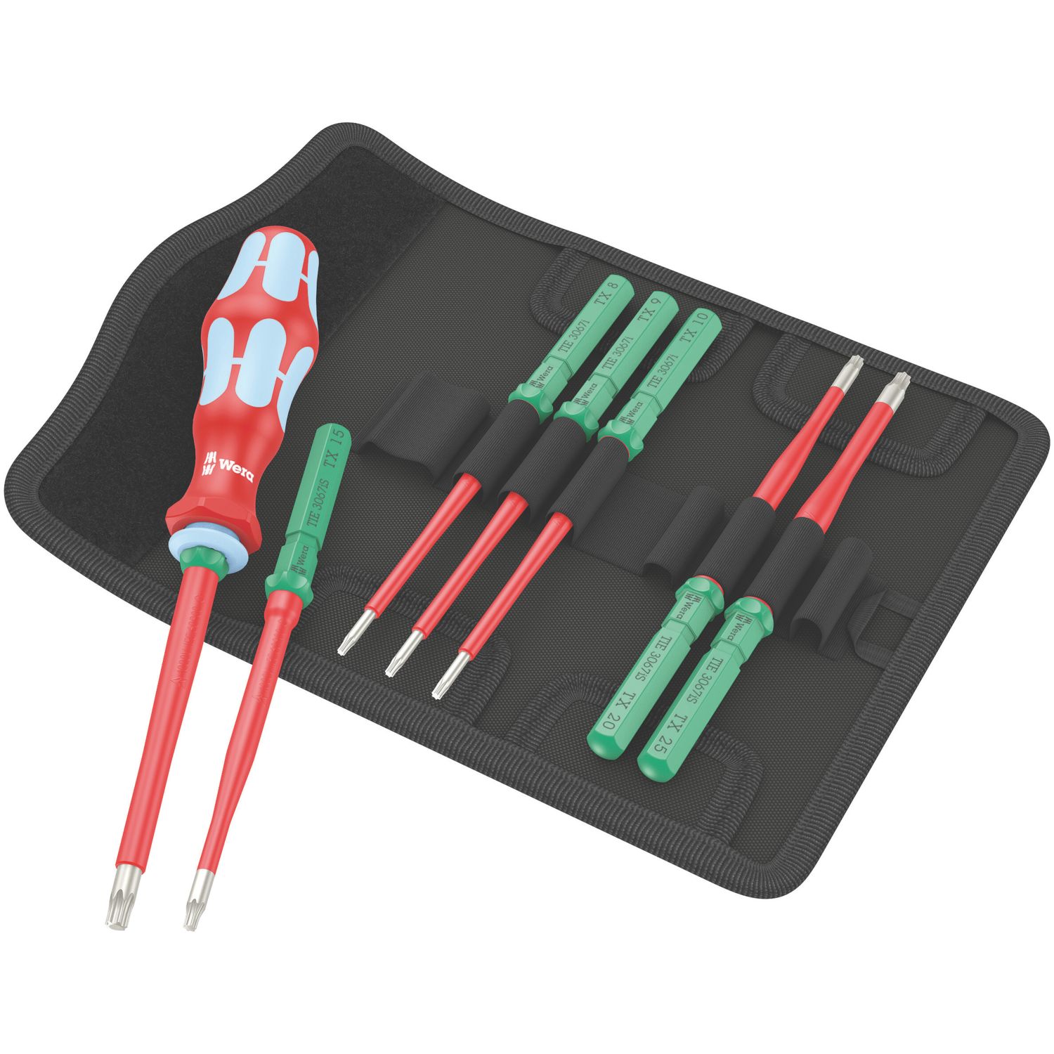 Wera Kraftform Kompakt Extra Slim 1 Tool Finder VDE Interchangeable Insulated Screwdriver Set 8 Pieces (393VM)