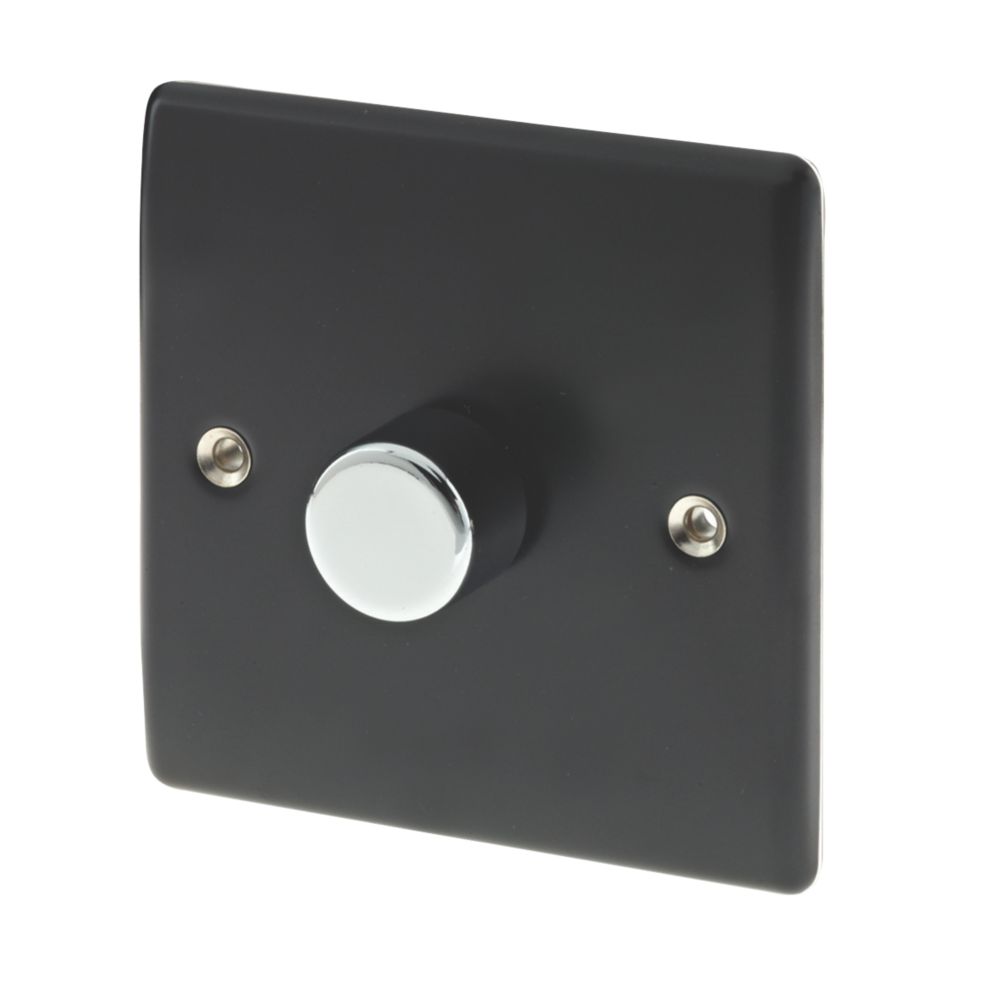 British General Nexus Metal 1-Gang 2-Way LED Dimmer Switch  Matt Black