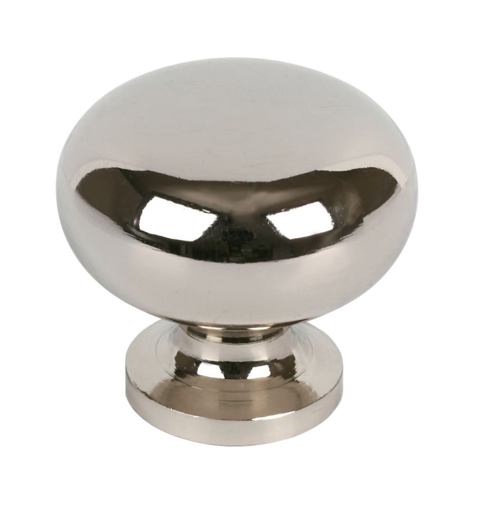 Sleek Round Knobs Polished Chrome 30mm 2 Pack