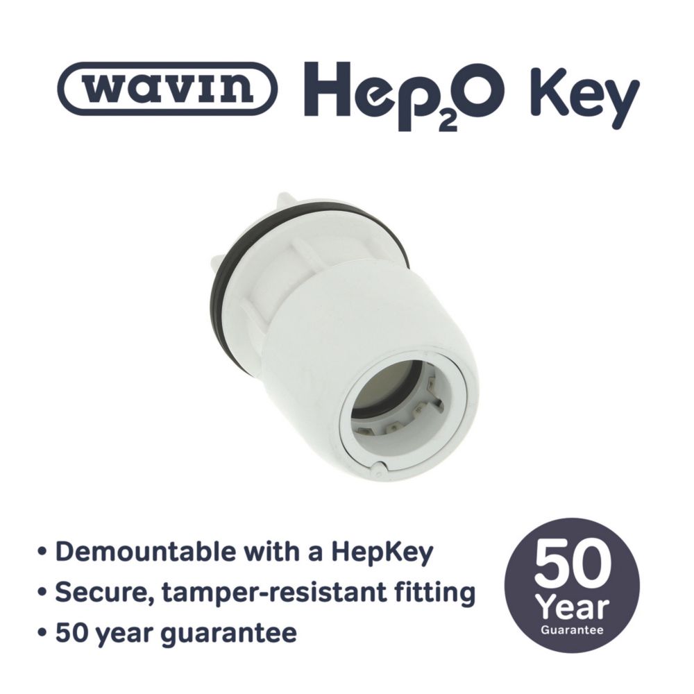 Hep2O Plastic Push-Fit Tank Connector 22mm - Screwfix