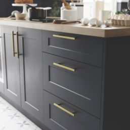 Essentials Annatto T Bar Handles Brushed Brass 220mm 2 Pieces