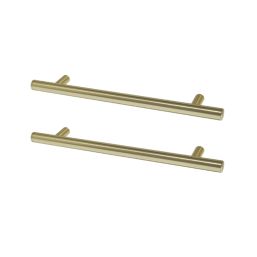 Essentials Annatto T Bar Handles Brushed Brass 220mm 2 Pieces