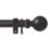 Renaissance Matt Black Curtain Pole 28/25mm x 180-340cm
