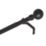 Renaissance Matt Black Curtain Pole 28/25mm x 180-340cm