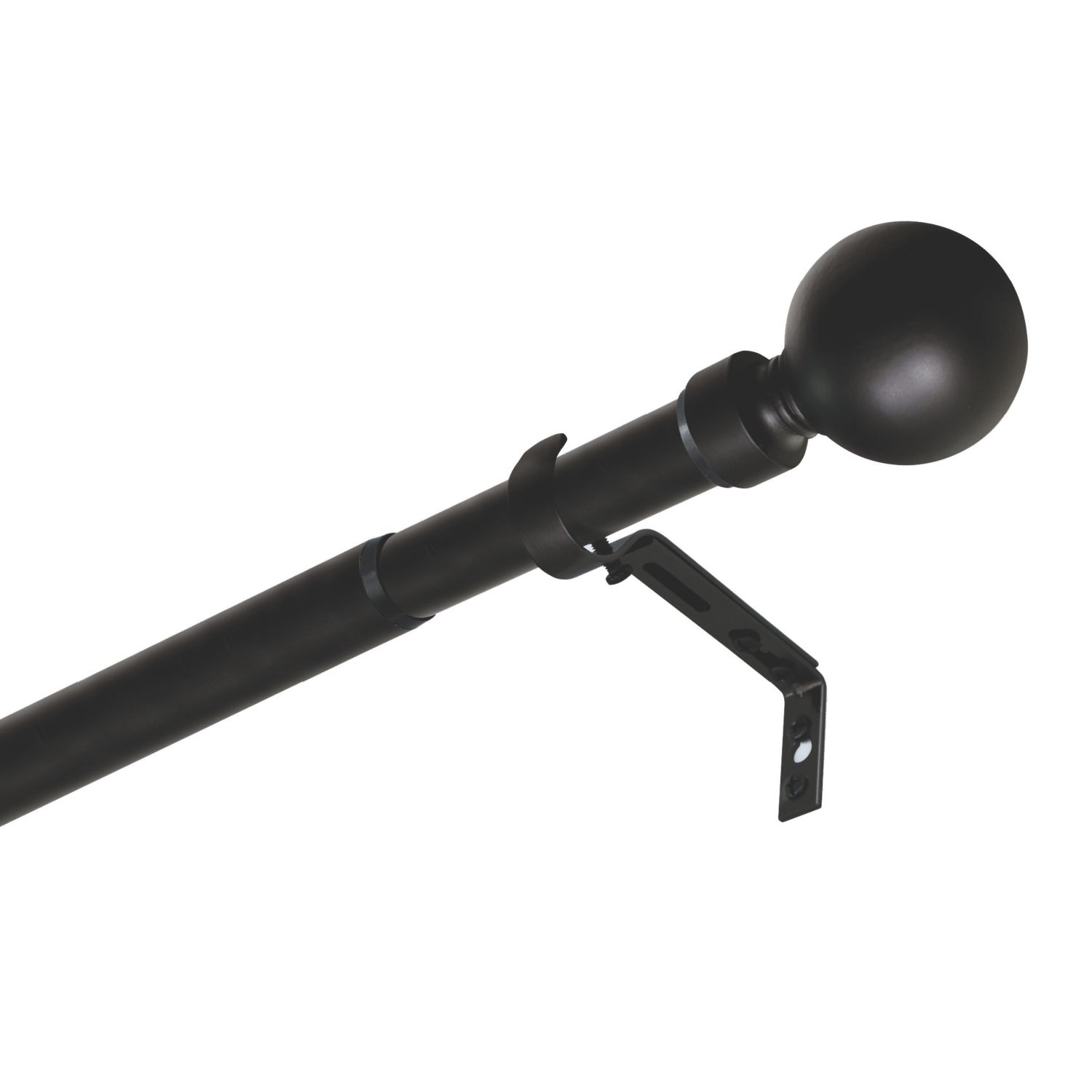 Renaissance Matt Black Curtain Pole 28/25mm x 180-340cm (394CK)