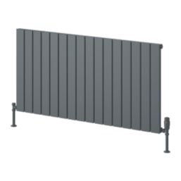 Reina Piatto Single 600mm x 1195mm 3057BTU Anthracite Horizontal Designer Radiator
