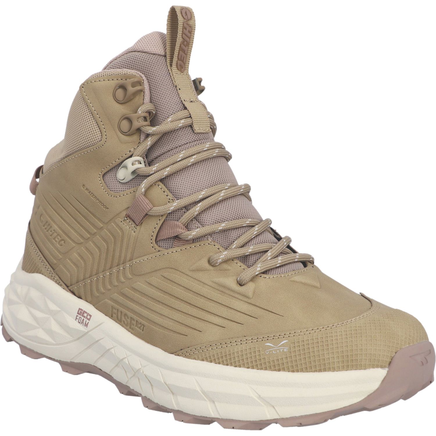 Hi-Tec Fuse Trek Mid Size 8 Womens Taupe Waterproof Non Safety Work Boots (394EK)