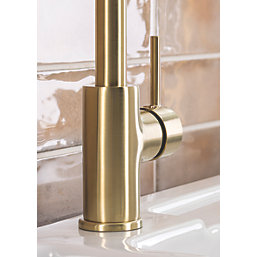 Streame by Abode Nico Swan Single Lever Mono Mixer Brushed Brass