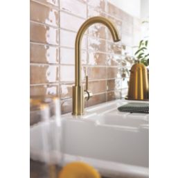 Streame by Abode Nico Swan Single Lever Mono Mixer Brushed Brass