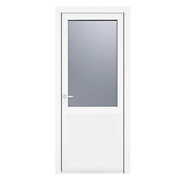 Crystal  1-Panel 1-Obscure Light RH White uPVC Back Door 2090mm x 890mm