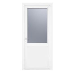 Crystal  1-Panel 1-Obscure Light Right-Handed White uPVC Back Door 2090mm x 890mm