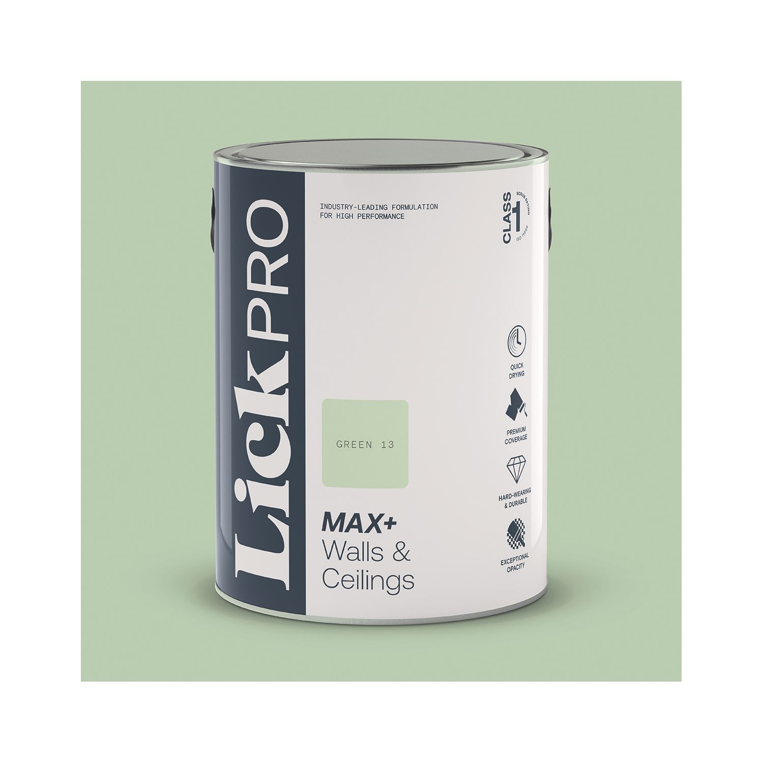 LickPro Max+ 5Ltr Green 13 Eggshell Emulsion Paint (394JX)