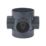 FloPlast  Solvent Weld 3-Boss Double Socket Short Pipe Anthracite Grey 110mm
