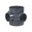 FloPlast  Solvent Weld 3-Boss Double Socket Short Pipe Anthracite Grey 110mm