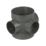 FloPlast  Solvent Weld 3-Boss Double Socket Short Pipe Anthracite Grey 110mm