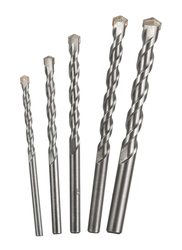 Titan Straight Shank Masonry Drill Bits 5 Piece Set - Screwfix