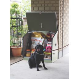 Trimetals Sentinel 3' 6" x 2' (Nominal) Pent Metal Tool Store with Base Olive/Moorland Green