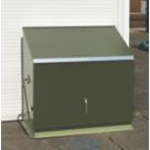 Trimetals Sentinel 3' 6" x 2' (Nominal) Pent Metal Tool Store with Base Olive/Moorland Green