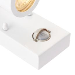 Saxby Palin Outdoor Up/Down Wall Light With PIR Sensor Gloss White