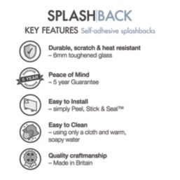 Splashback  Pale Beige Self-Adhesive Kitchen Splashback 600mm x 750mm x 6mm