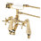 Swirl Traditional Deck-Mounted  Bath Shower Mixer Tap Gold