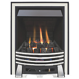 Focal Point Elysee Chrome Rotary Control Inset Gas Multiflue Fire 480mm x 108mm x 585mm
