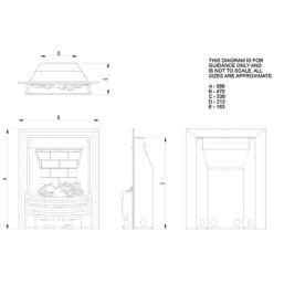 Focal Point Elysee Chrome Rotary Control Inset Gas Multiflue Fire 480mm x 108mm x 585mm