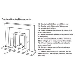 Focal Point Elysee Chrome Rotary Control Inset Gas Multiflue Fire 480mm x 108mm x 585mm