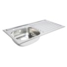 Essentials  1 Bowl Stainless Steel Kitchen Sink & RH Drainer  940mm x 490mm