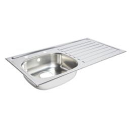 Essentials  1 Bowl Stainless Steel Kitchen Sink & RH Drainer  940mm x 490mm