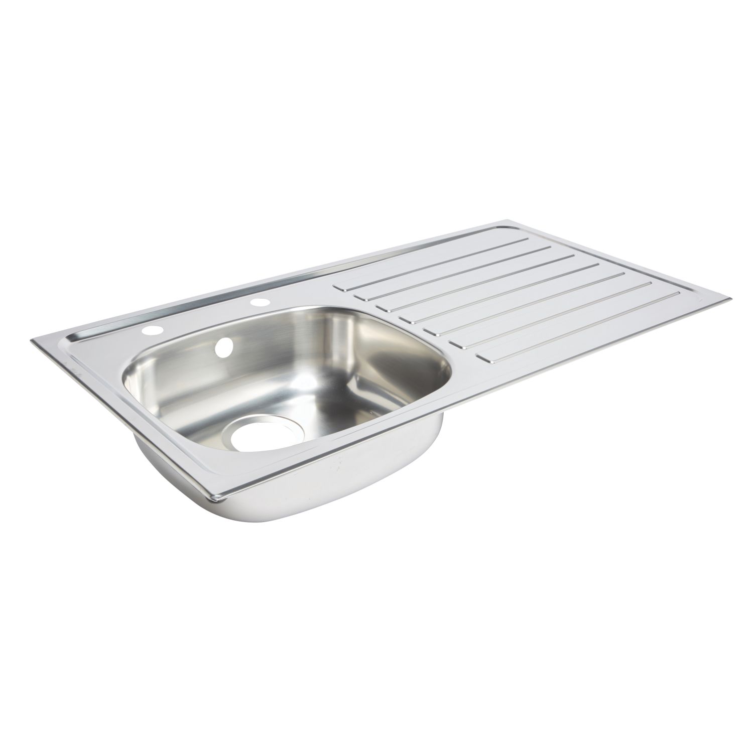 Essentials 1 Bowl Stainless Steel Kitchen Sink & RH Drainer 940mm x 490mm (3958K)