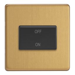 Varilight  10A 1-Gang 3-Pole Fan Isolator Switch Brushed Brass