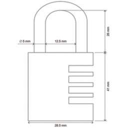 Smith & Locke   Closed Shackle Combination  Padlock Brass 30mm