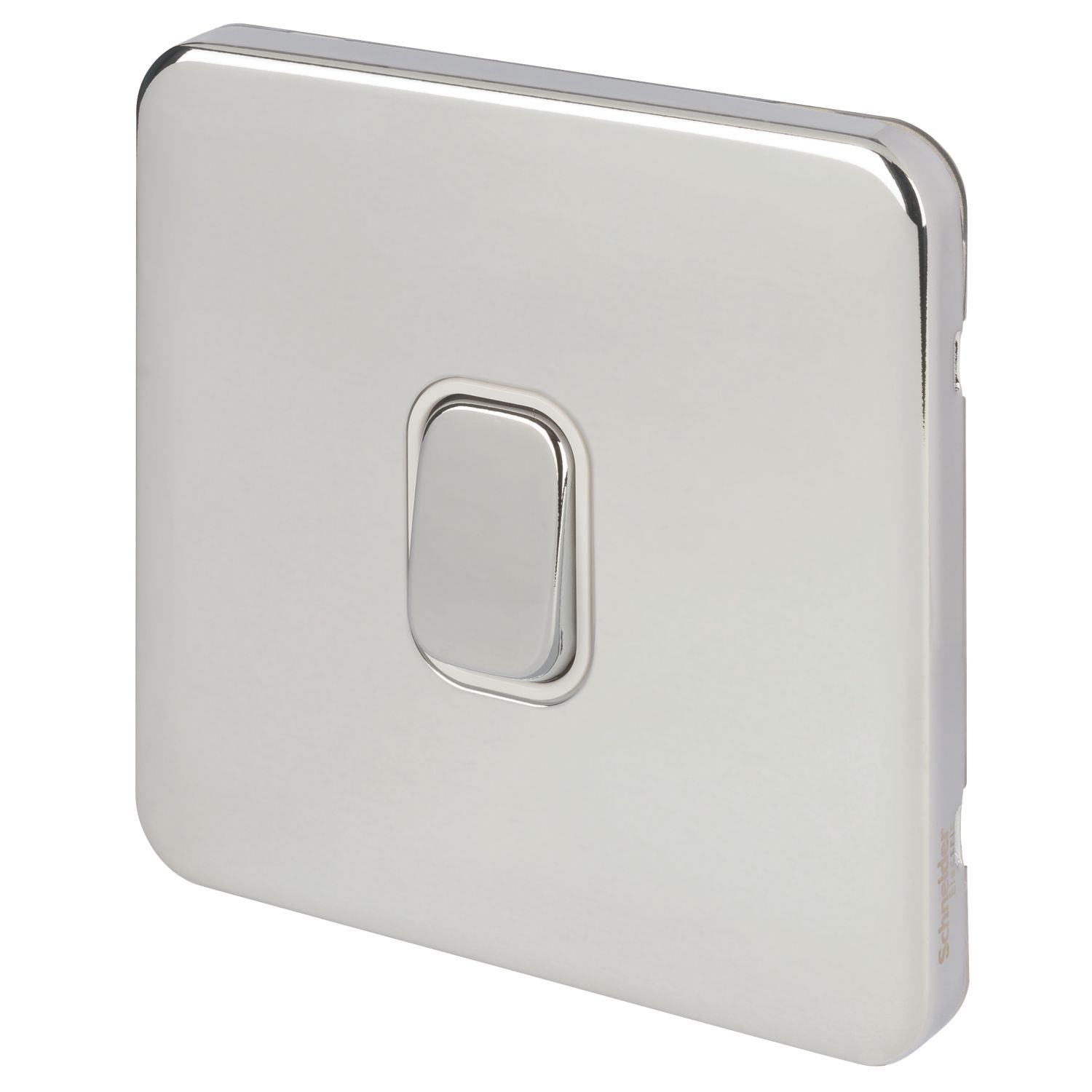 Schneider Electric Lisse Deco 10A 1-Gang 2-Way Retractive Switch Polished Chrome with White Inserts (395FF)