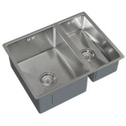 ETAL Elite 1.5 Bowl Stainless Steel Inset / Undermount Kitchen Sink Brushed Steel 555mm x 440mm
