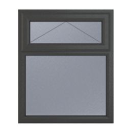 Crystal Top Opening Obscure Triple-glazed Casement Anthracite On White 