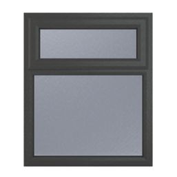 Crystal  Top Opening Obscure Triple-Glazed Casement Anthracite on White uPVC Window 1190mm x 965mm