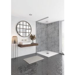 Splashwall Ravello Bathroom Wall Panel Matt Grey 2420mm x 600mm x 10mm