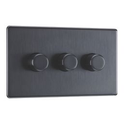 Refurb LAP  3-Gang 2-Way LED Dimmer Switch  Black Nickel with Colour-Matched Inserts