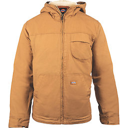 Dickies Sherpa Lined Duck Jacket Rinsed Brown X Large 46-48" Chest